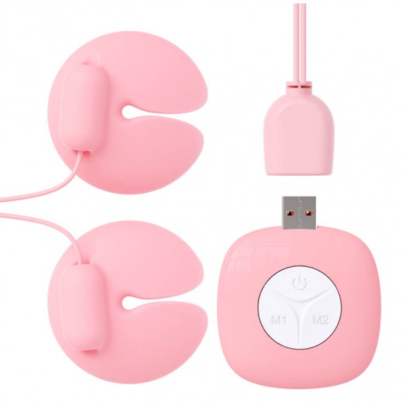 ROSELEX - Vibrating Nipple Clamps Remote Control Breast Massager (Chargeable - Pink)